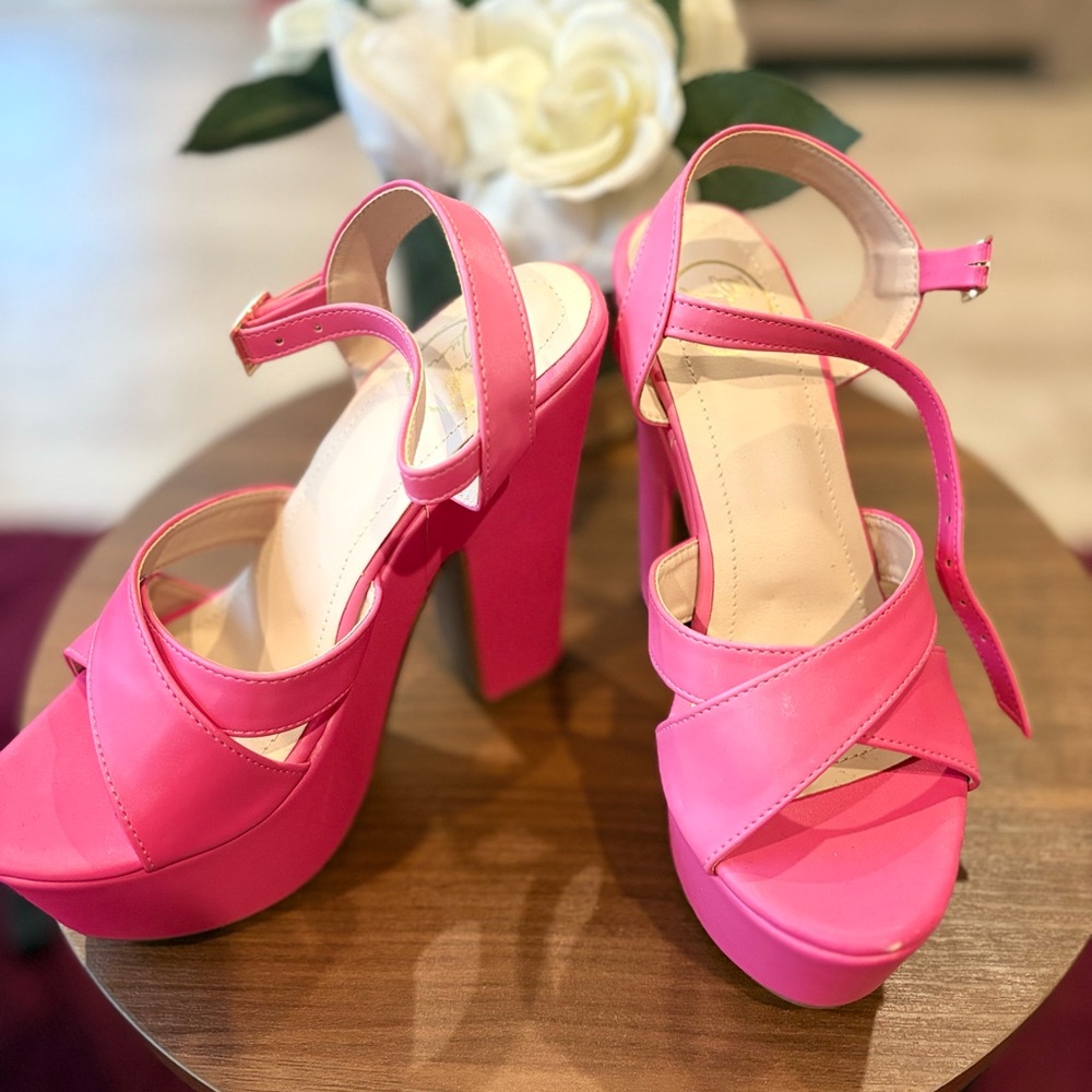 Vibrant Pink Platform Heels